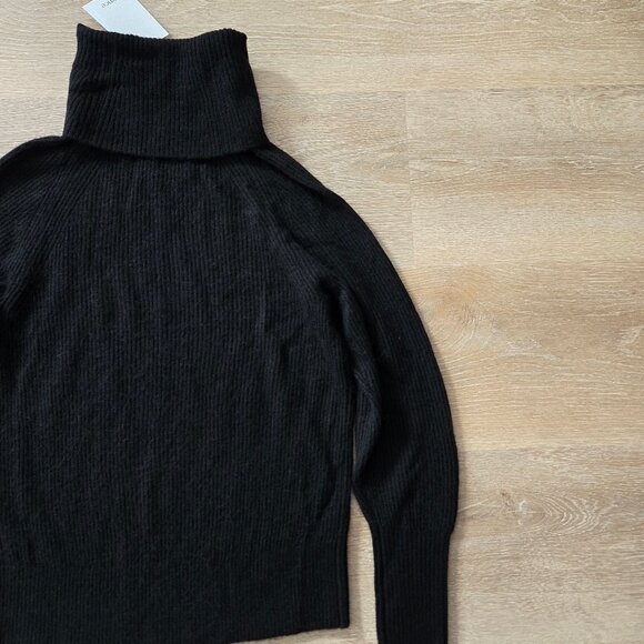 Quince Baby Alpaca Wool Blend Black Turtleneck Sweater Size Small New With Tags - Picture 14 of 17